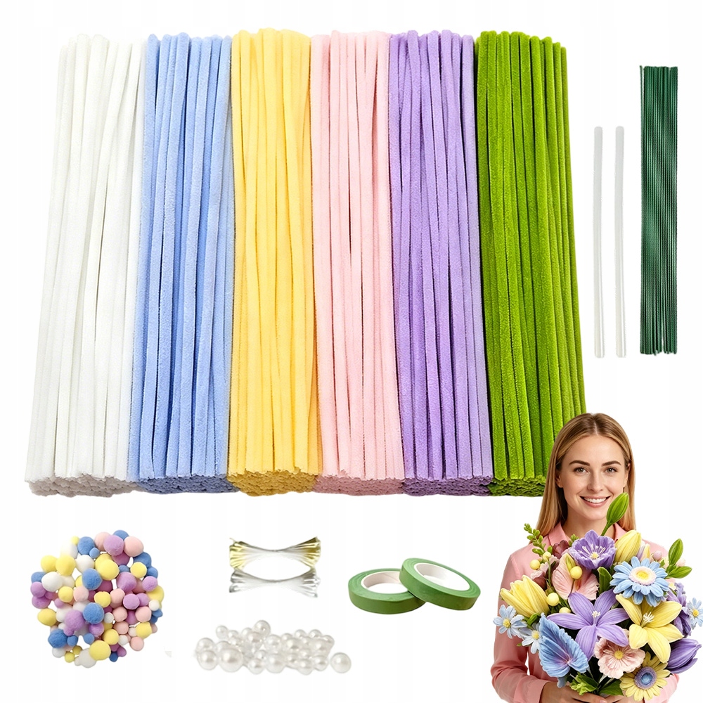 Sada Diy Pro Kytice 500 Kreativních Drátků Krásná Dekorace Pro