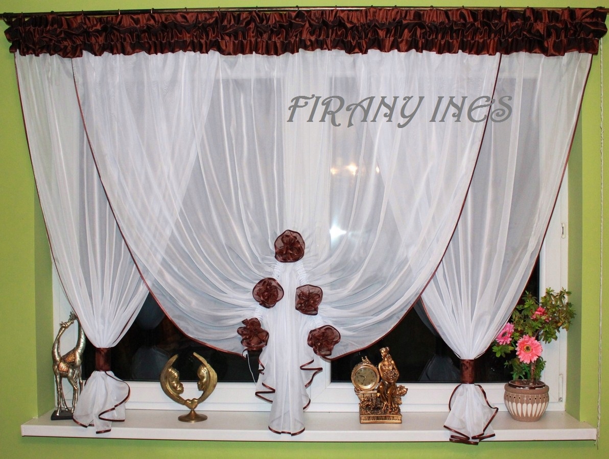 Gotowa Firana Bombka KWIAT 14 KOLORÓW 500/150 Materiał woal