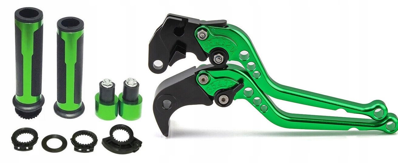 KRÓTKIE KLAMKI SPORTOWE CNC + MANETKI GOLD -10% Długość dźwigni 147 mm