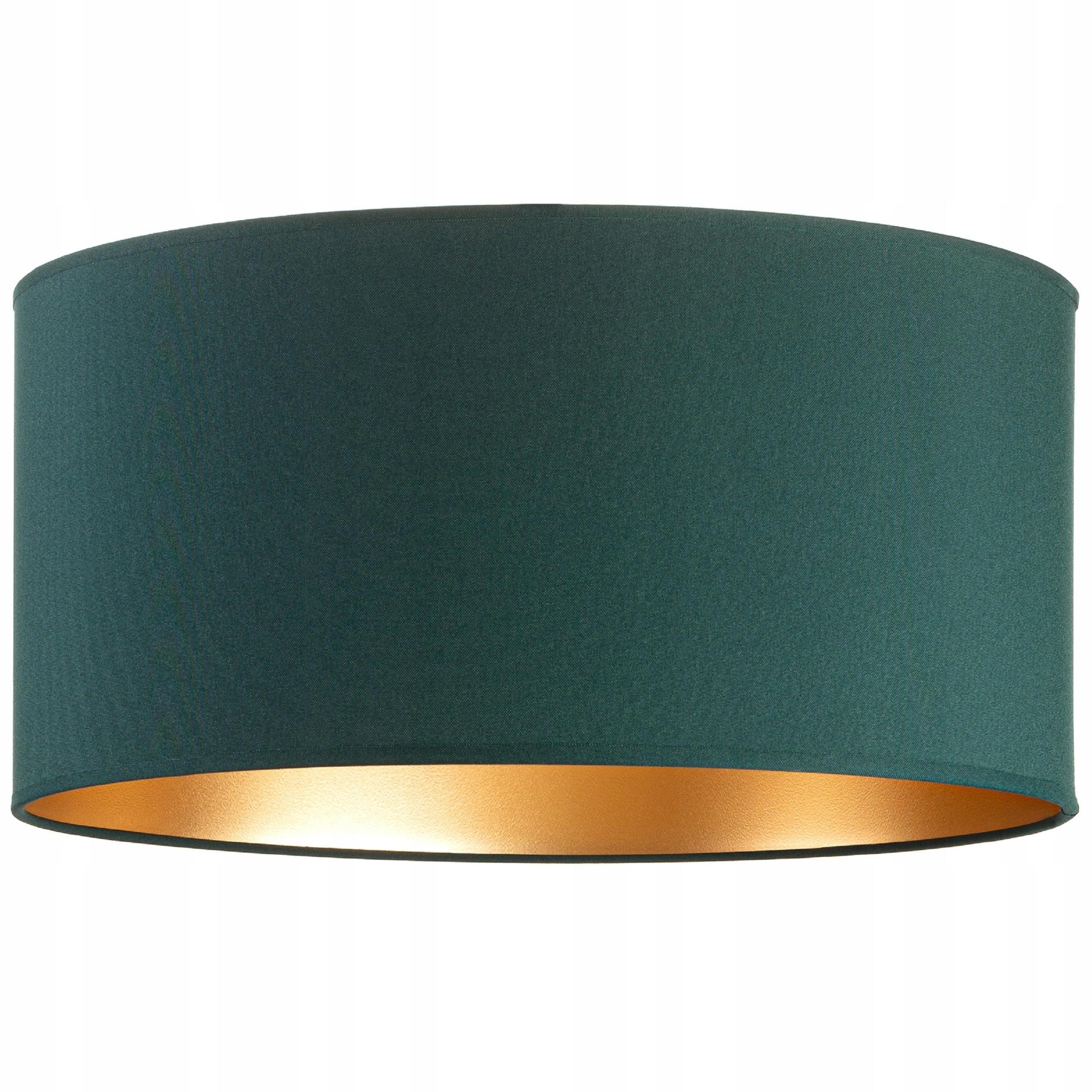 Abażur okrągły walec tuba 40cm Zielony Złoty