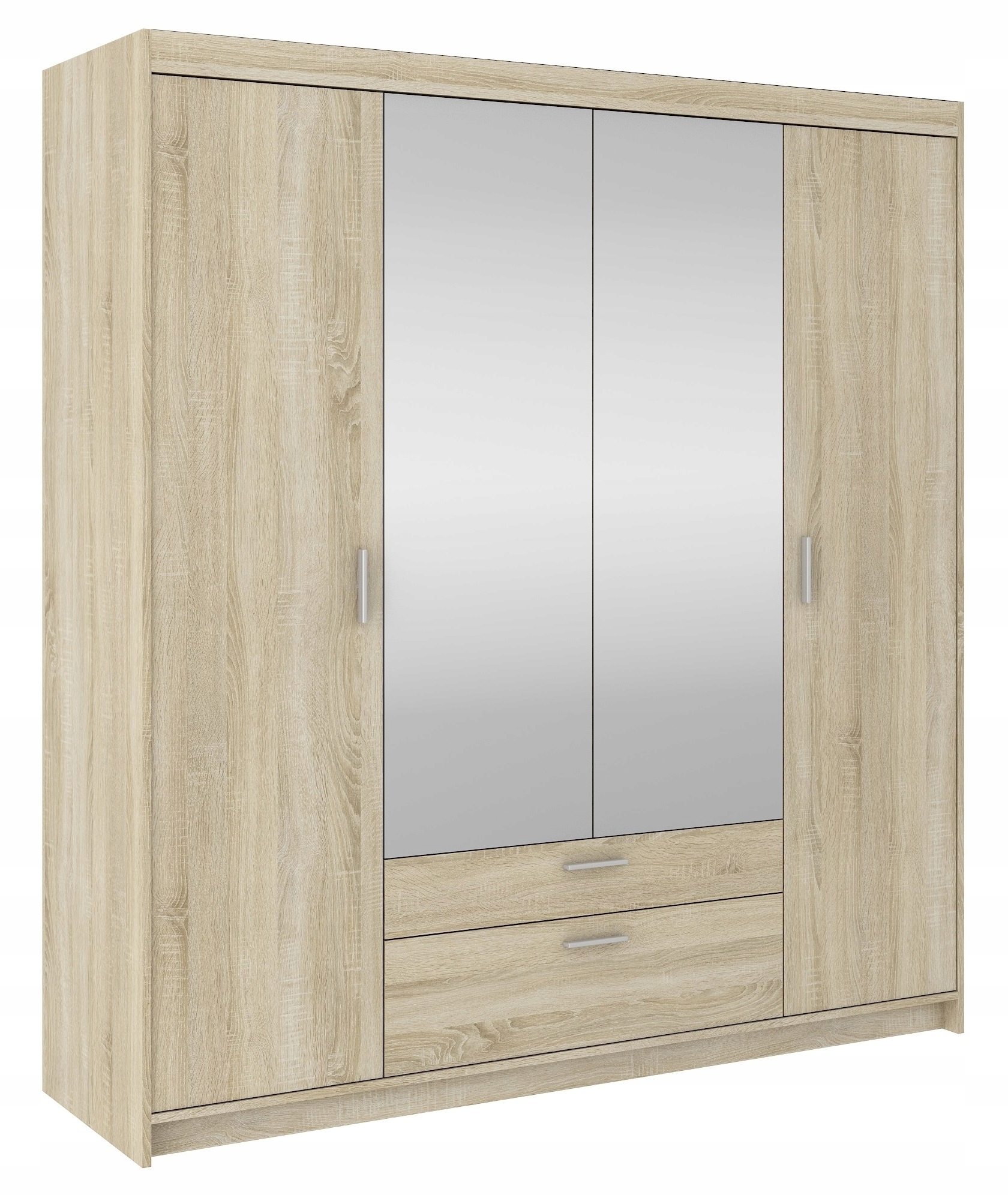 Szafa CZTERODRZWIOWA Garderoba Lustro EDEN Sonoma