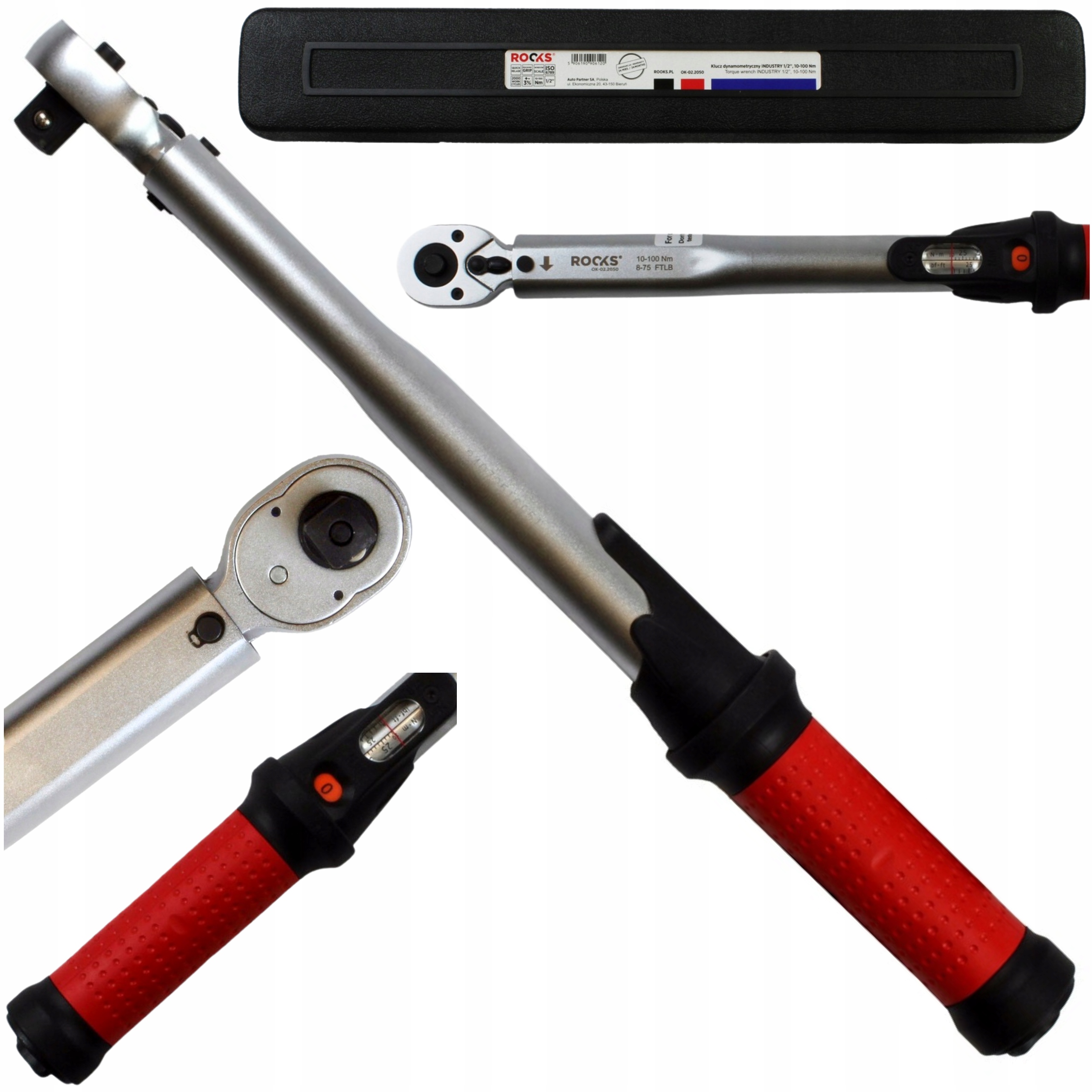 Klucz dynamometryczny Rooks OK-02.2050, 1/2", 10-100 Nm, Industry