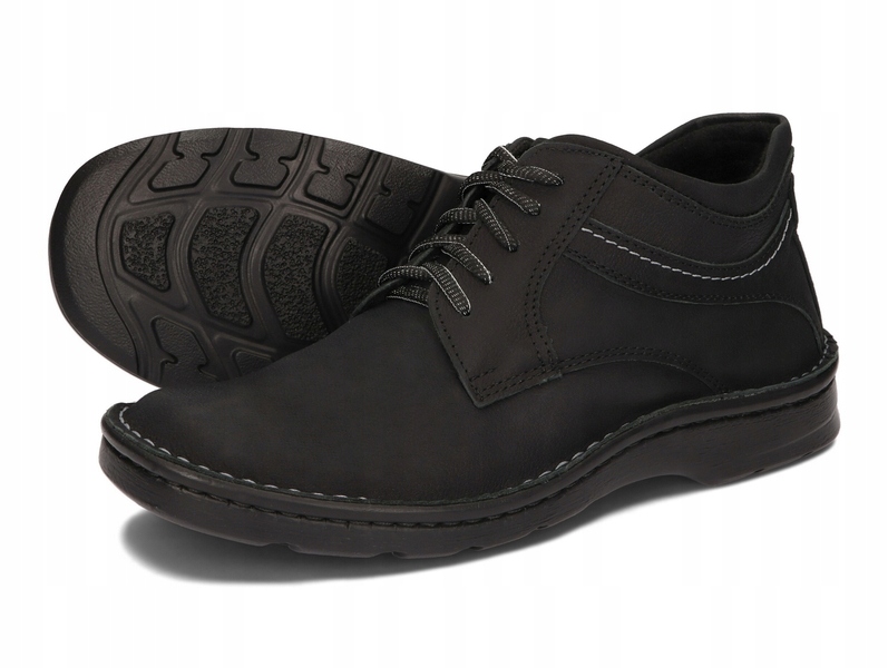 TRZEWIKI PÓŁBUTY MĘSKIE SKÓRA WELUR 252 CZARNY 43 Model TRZEWIKI