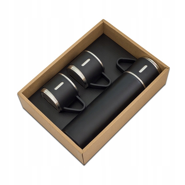 Termos z kubkami 500 ml, czarny