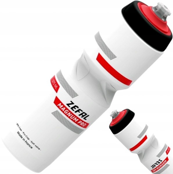 Bidon rowerowy ZEFAL MAGNUM PRO 975ml white/red/black