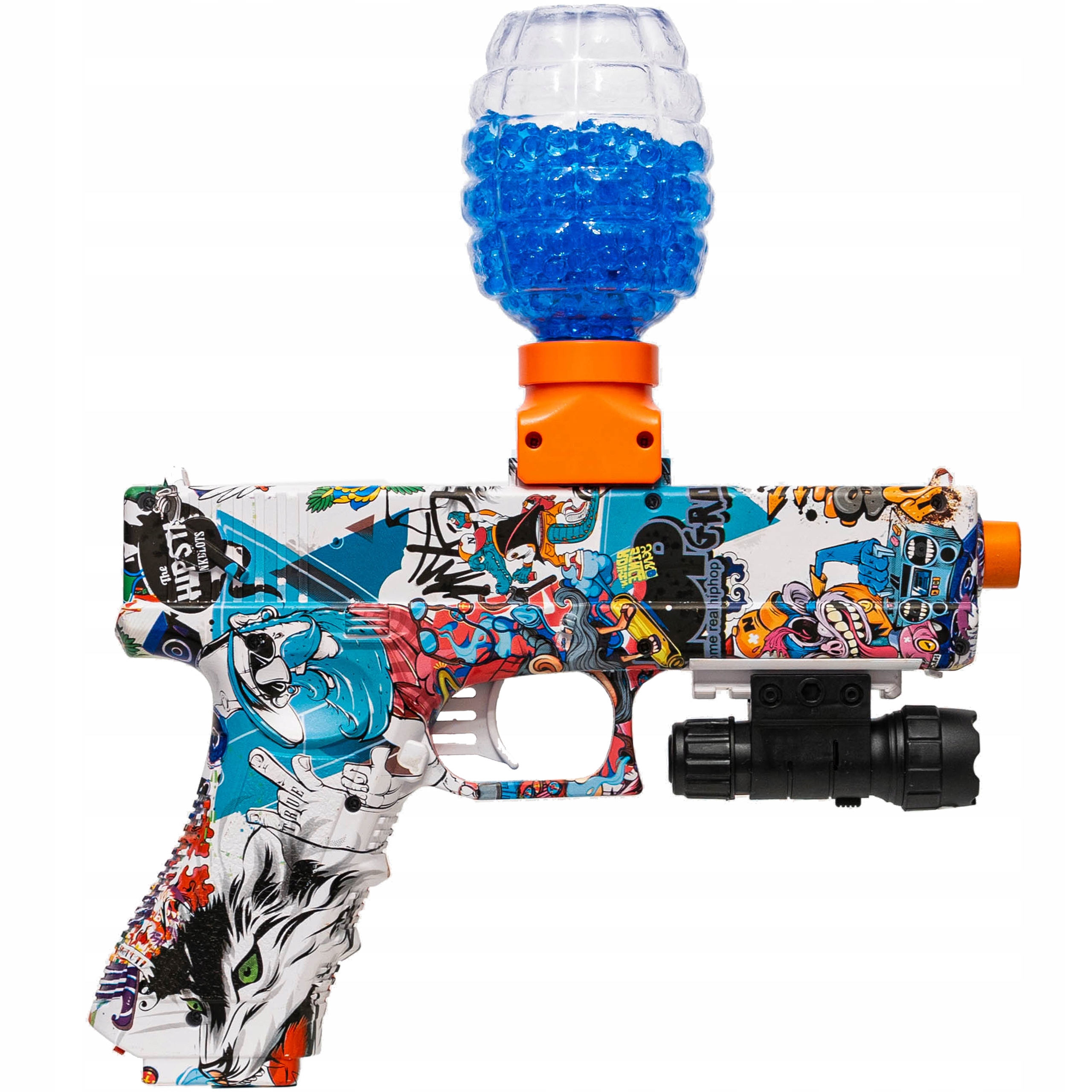 PISTOLET NA KULKI ŻELOWE GLOCK AUTOMATYCZNY Z LASEREM ELEKTRYCZNY Materiał plastik inny