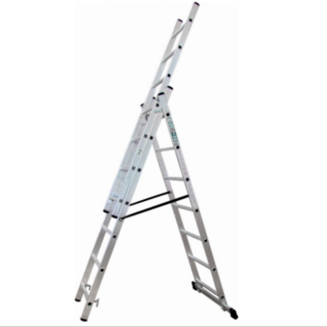 Stalco Drabina przemysłowa 150kg 3 elementy x 12 stopni aluminium