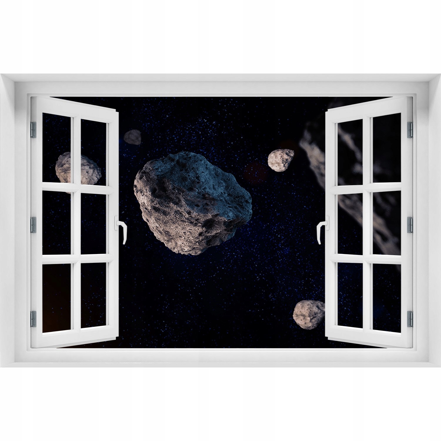 

3D Okno Naklejka na ścianę samoprzylepna Meteory