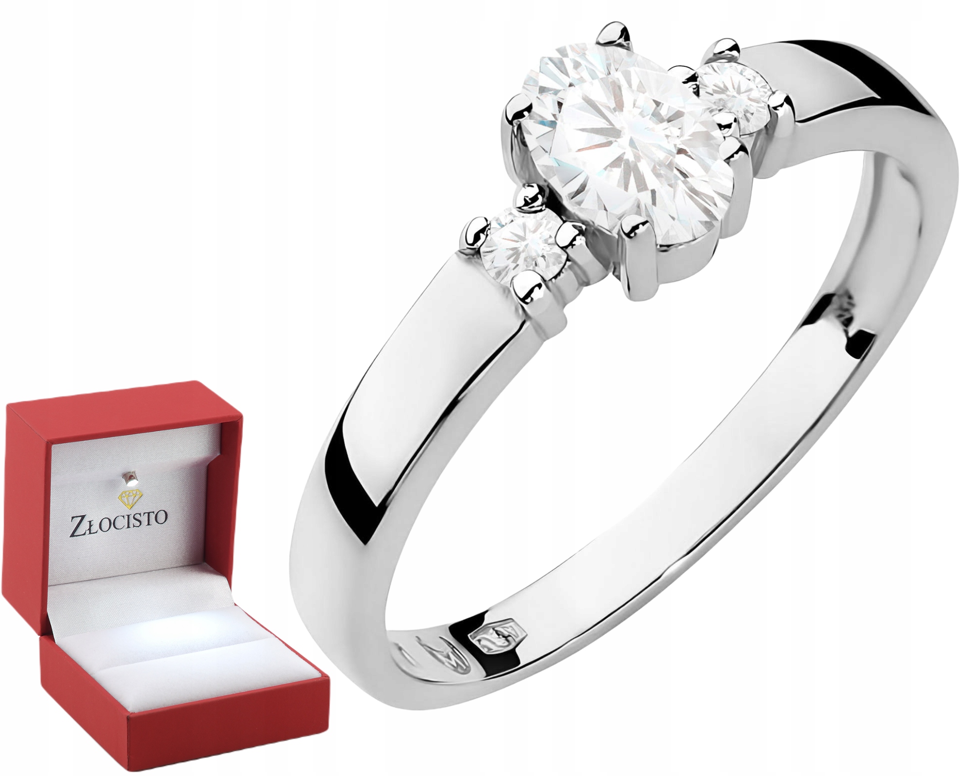 Bílé Zlato Prstýnek Laboratoriánské Diamanty Jako Dárek Zlato 585 14K