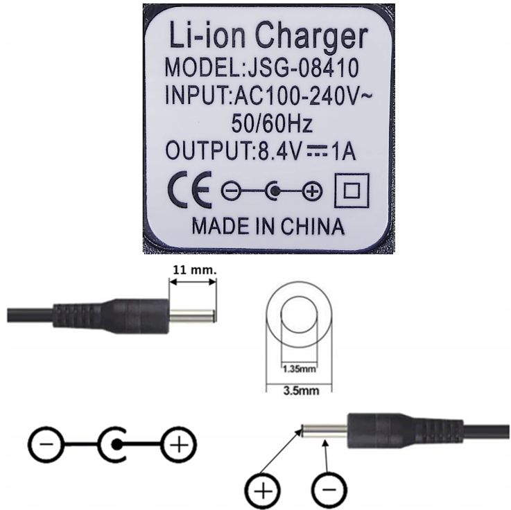 ŁADOWARKA SIECIOWA ZASILACZ 8.4V 1A (3.5x1.35) Producent Inna