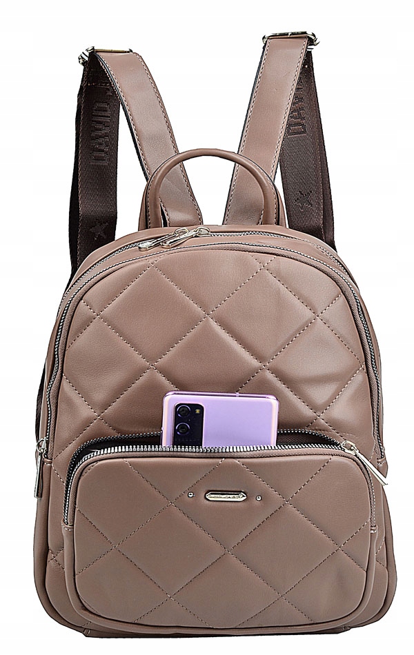 David Jones Plecak damski Eko Skóra A5 zielony Brąz