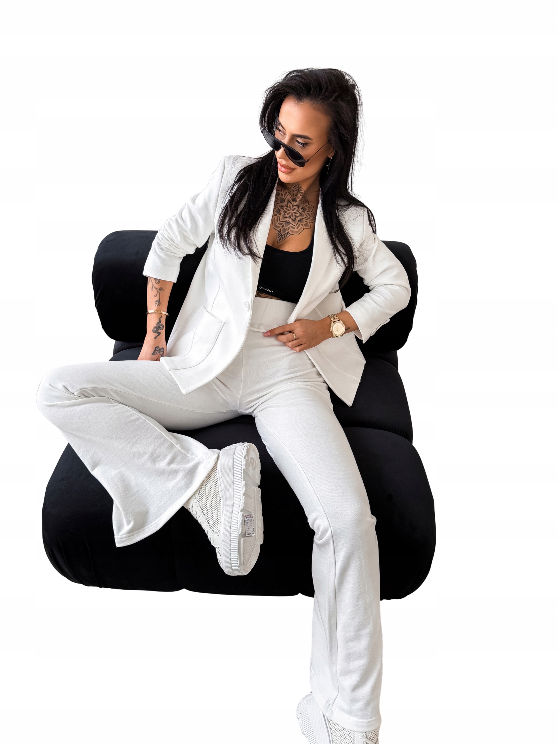 Dámský elegantní oblek Mio OlaVoga bílý Xs