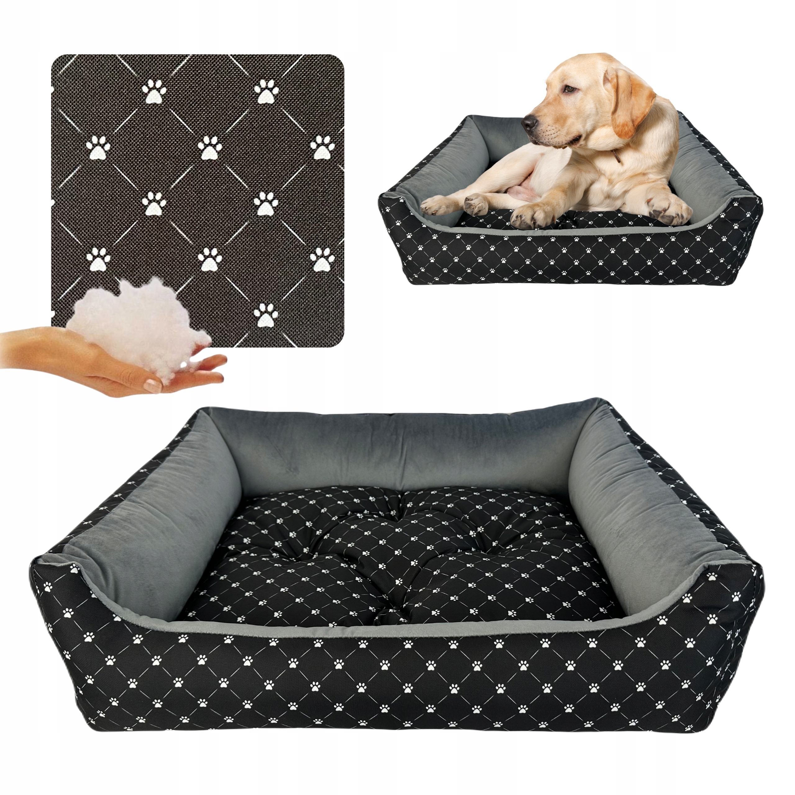 Legowisko Kanapa kojec dla psa kota XXL z poduszką Antyalergiczne 95x70cm