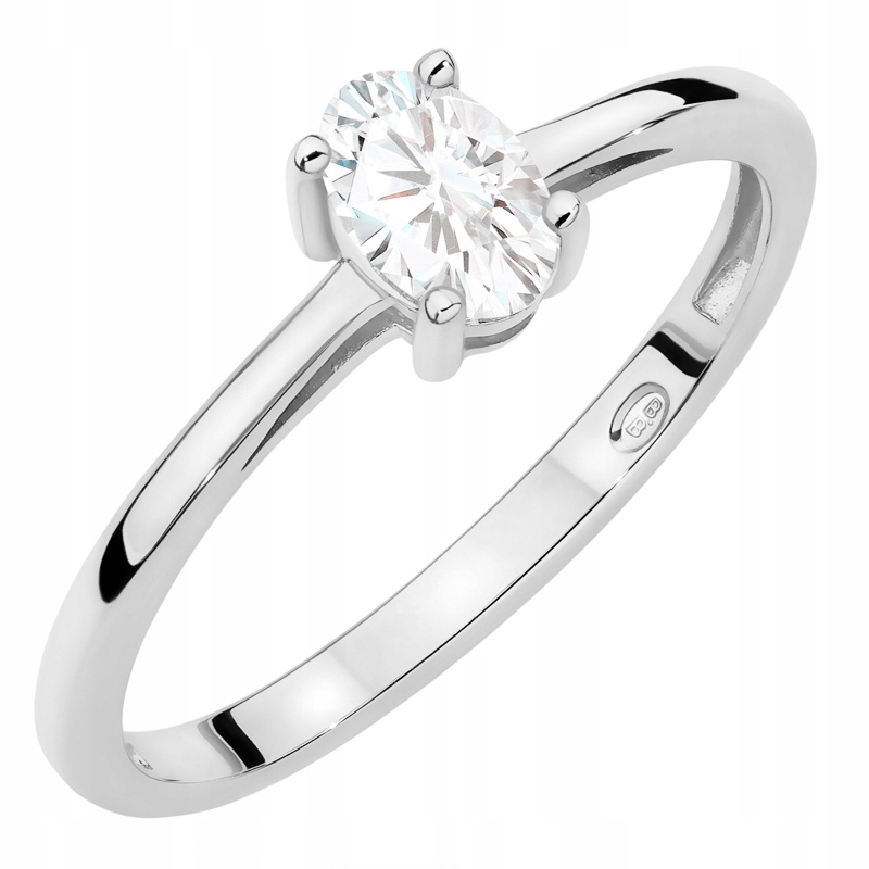 Zlatý Prstýnek Zásnubní pr. 585 s oválným diamantem 0.30ct 14k