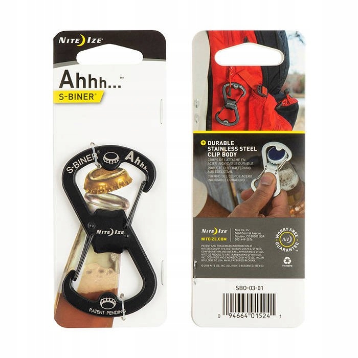 

S-Biner Ahhh Bottle Opener Czarny Nite Ize