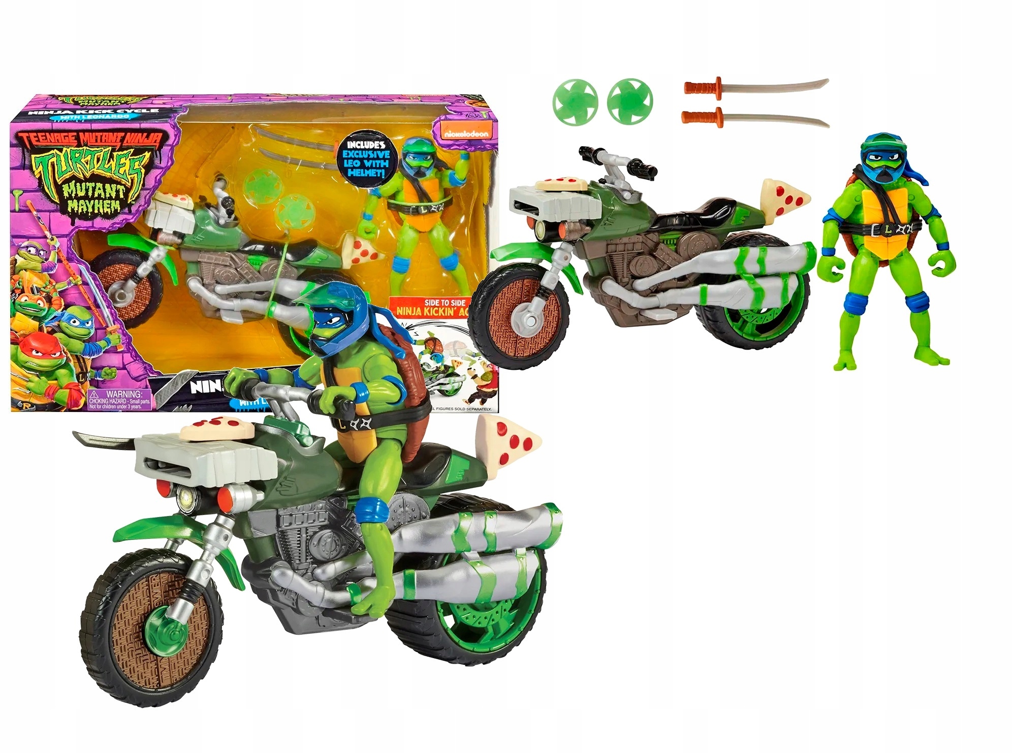 Wojownicze Żółwie Ninja Kick Cycle With Leonardo Motocykl