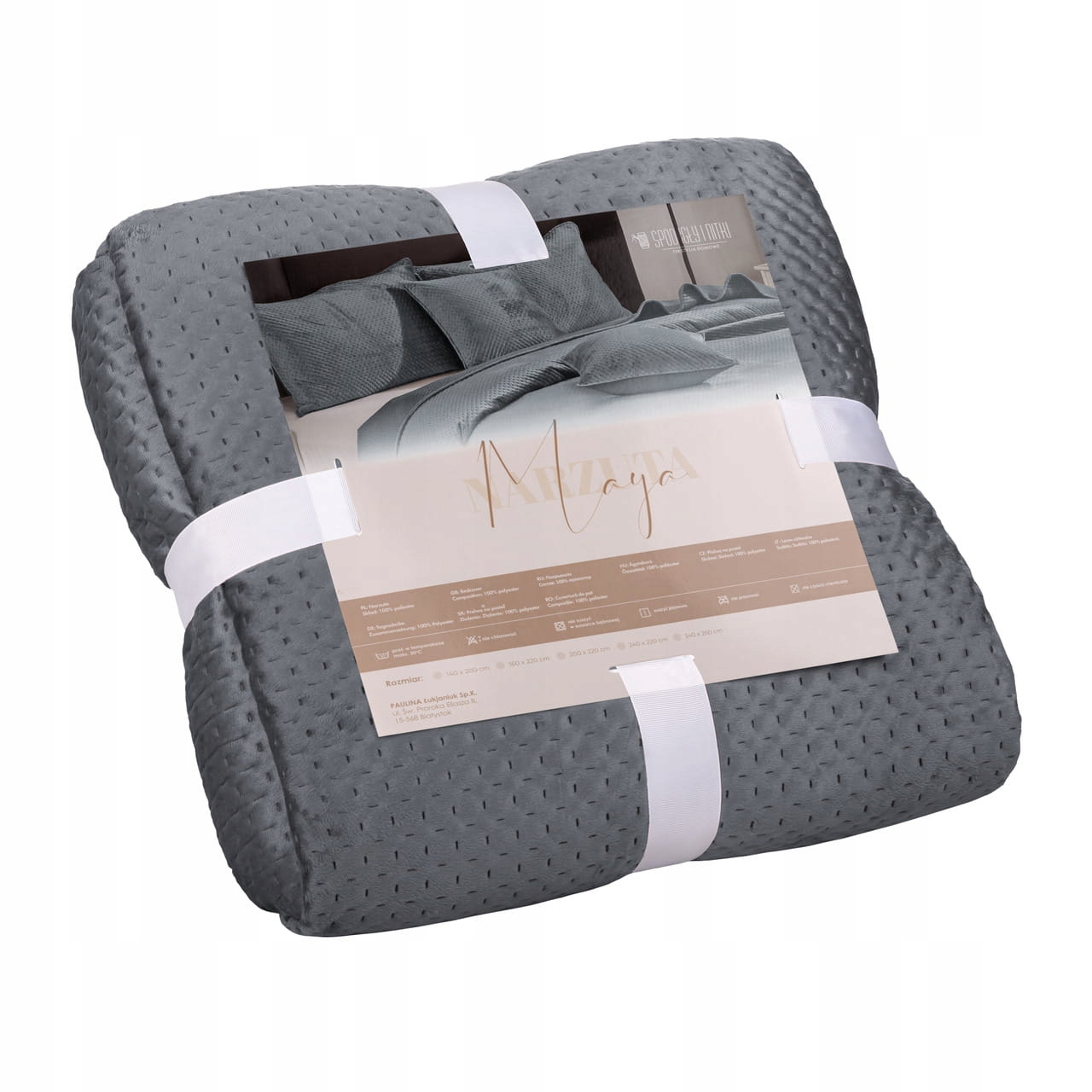 Dekorativní přehoz Maya 140x200 velurový, prošívaný, grafitový