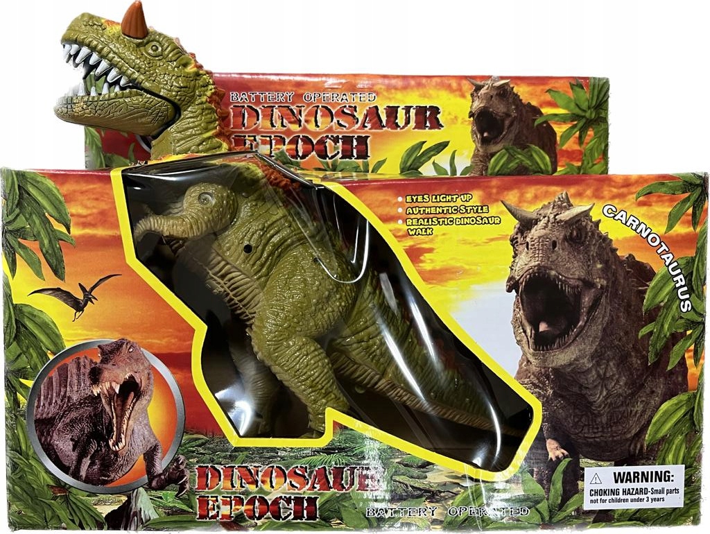 

Duży Dinozaur T-Rex Tyranozaur Chodzi Ryczy Świeci