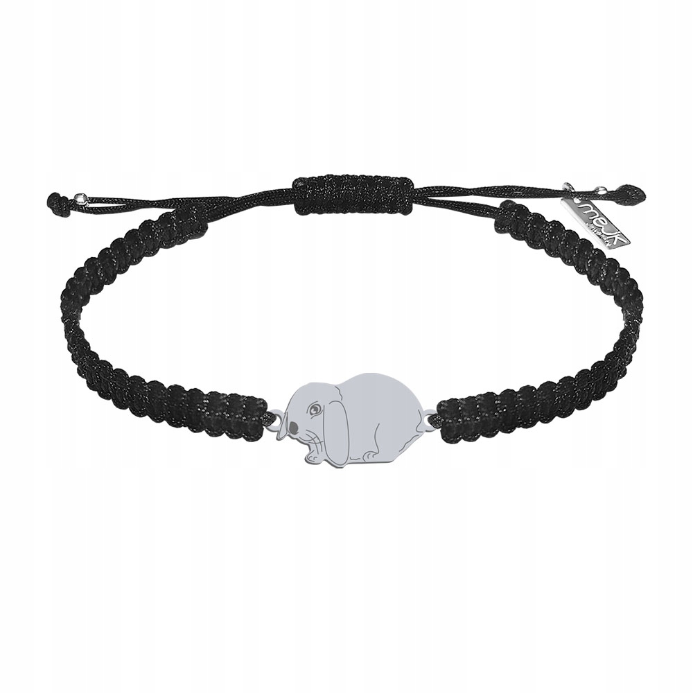 Stříbrný náramek s králíčkem Angora Kudlanky 925 Makramé Šperky Gravírování