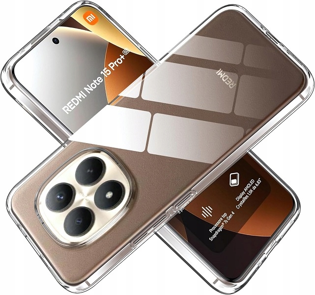 ETUI ULTRA CIENKIE GUMA SILIKON DO XIAOMI REDMI NOTE 15 PRO PLUS + SZKŁO
