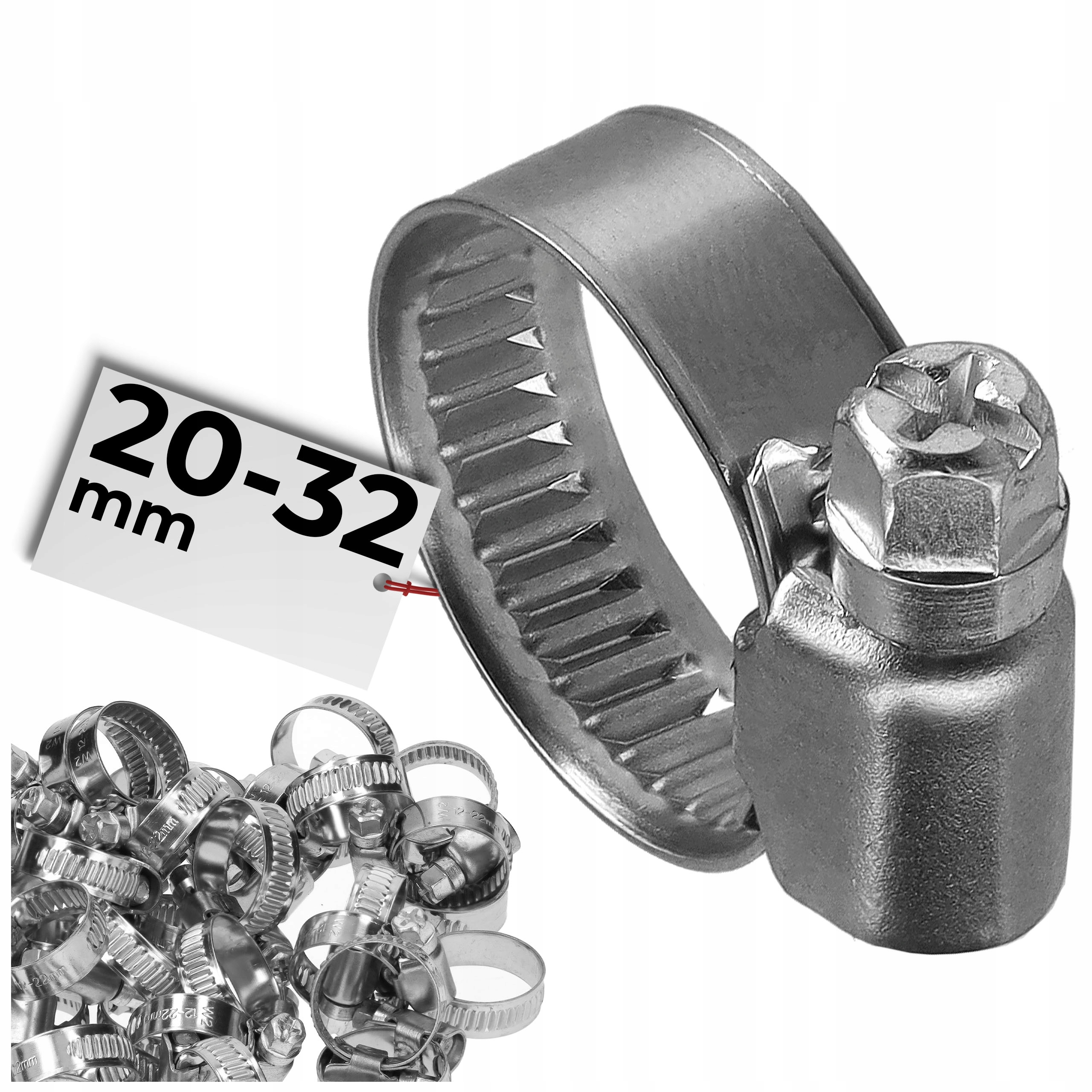 10x Opaska ślimakowa 20 Zaciskowa 20-32 mm