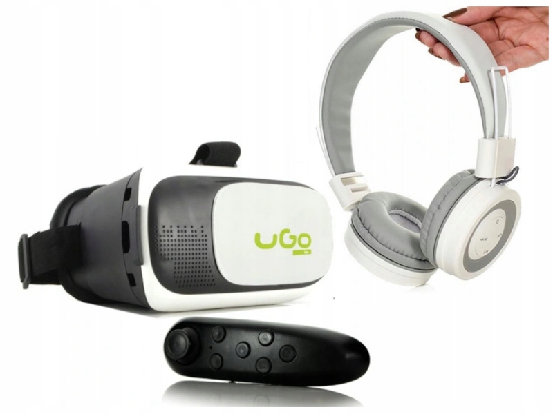 Google Gogle VR 3D do Filmów Gier +Pilot Słuchawki
