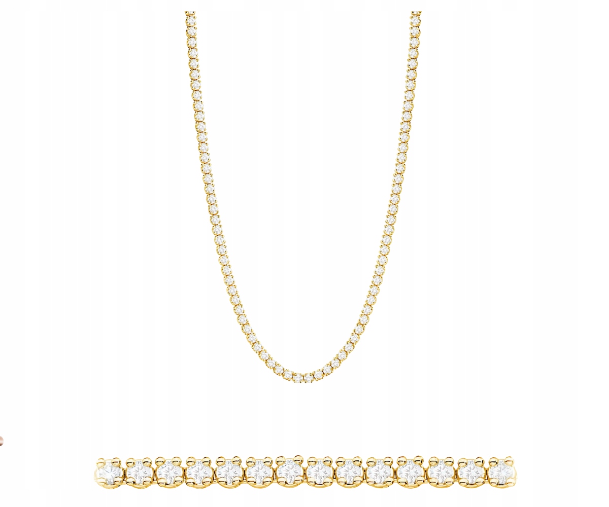 Zlatý Luxusní Náhrdelník S Briliantovými Laboratorními Diamanty