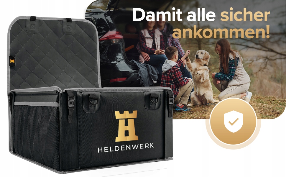 HELDENHAFTE Fotelik Samochodowy Legowisko Tranporter Dla Psa Czarno Szary — miniatura 9