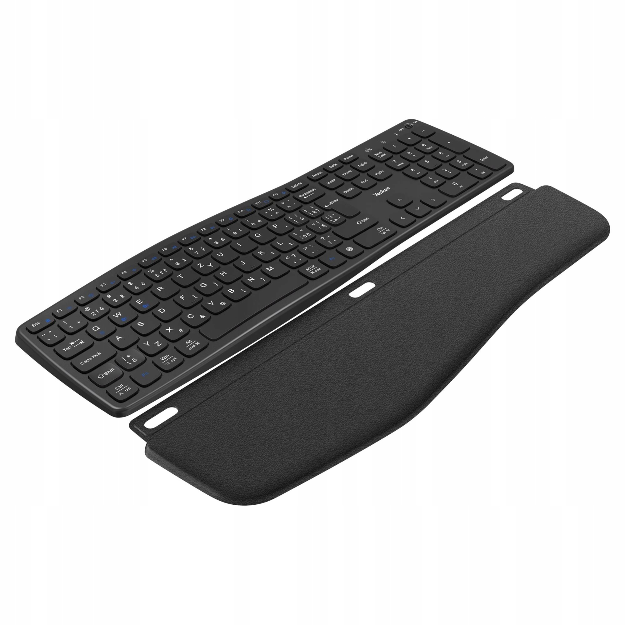 Klawiatura bezprzewodowa ergonomiczna Yenkee 2100 czarna 2.4G Bluetooth