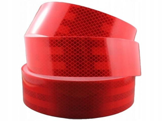 TAŚMA CZERWONA ODBLASKOWA SAMOPRZYLEPNA NACZEPA