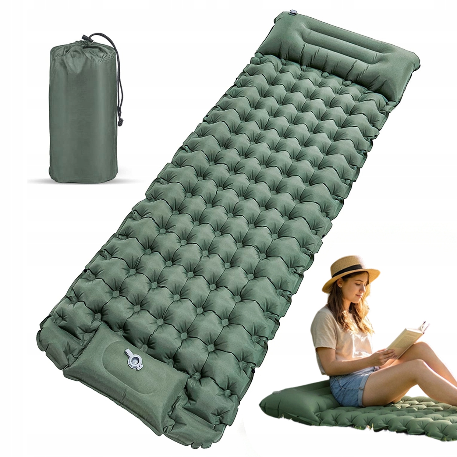 Materac Dmuchany Turystyczny Mata Odporny Na Rozdarcia Wodoodporna 200X66CM