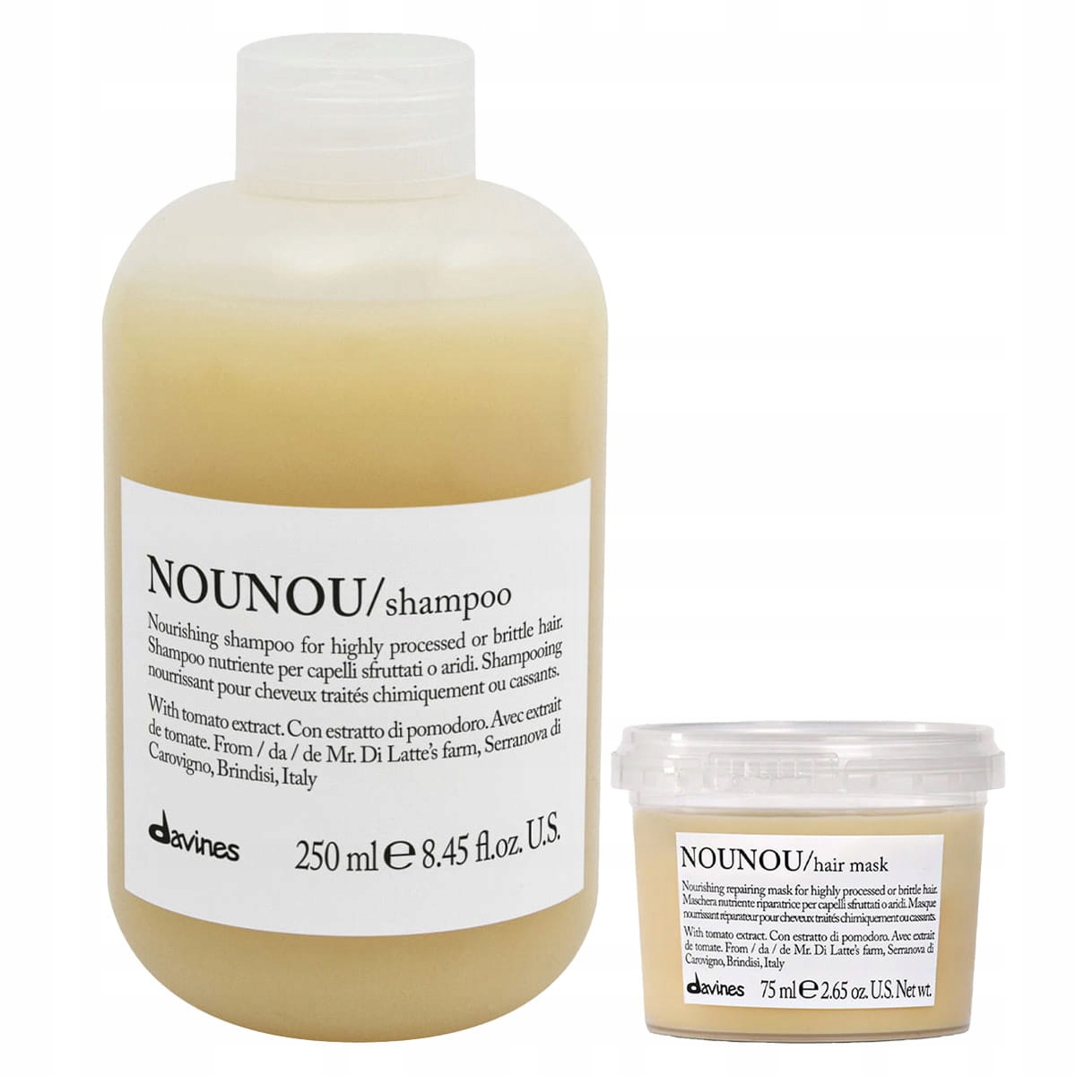 Davines Nounou šampon 250 ml maska 75 Ml pro poškozené vlasy