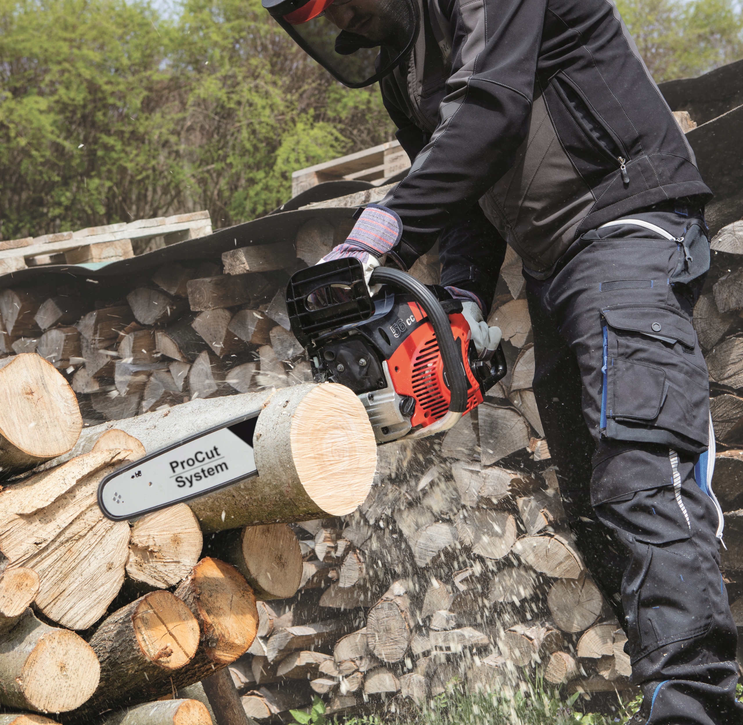 Piła Spalinowa Pilarka Łańcuchowa do drewna gałęzi CSP5300 2000 W Scheppach Długość prowadnicy 51 cm