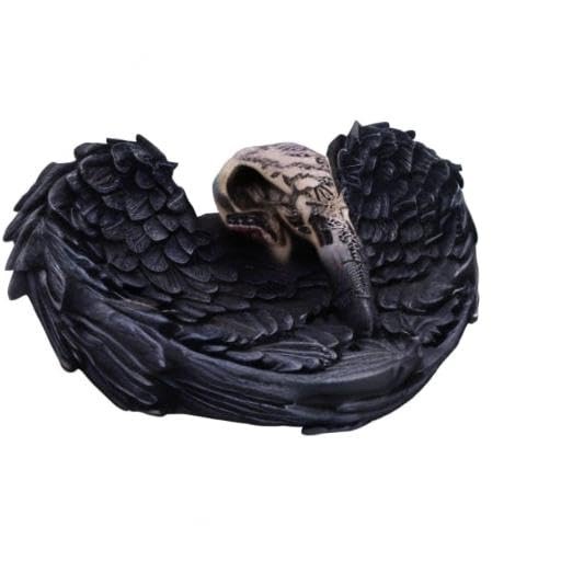 Nádoba Na Šperky Lebka Havran Gotický Na Drobnosti Pryskyřice 21 CM