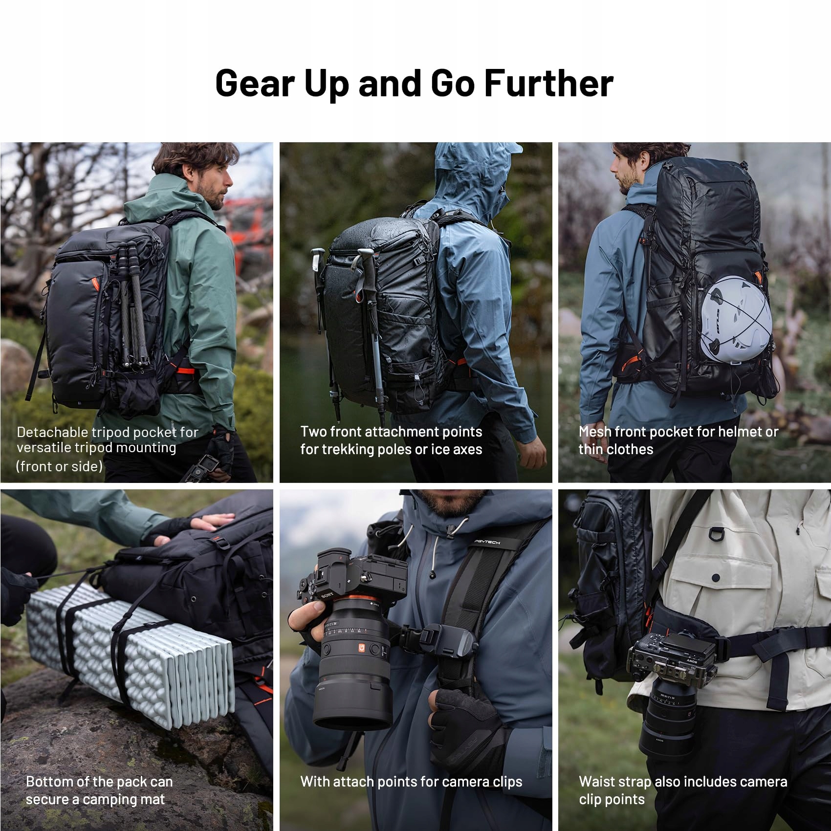 PGYTECH OnePro Flex 40L Plecak Wodoodporny Na Aparat DSLR Laptop Czarny — miniatura 9