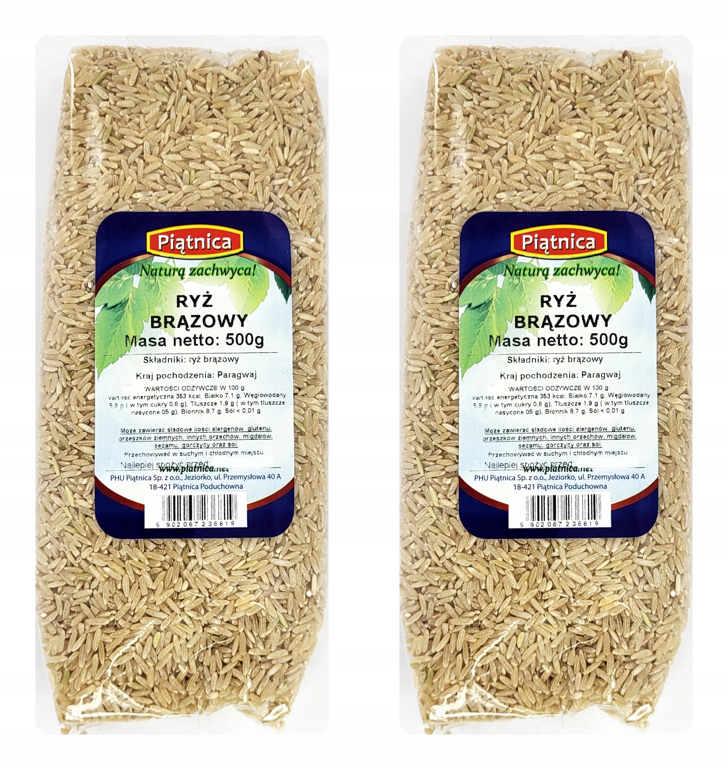 

Ryż Brązowy 1KG Naturalny Piątnica