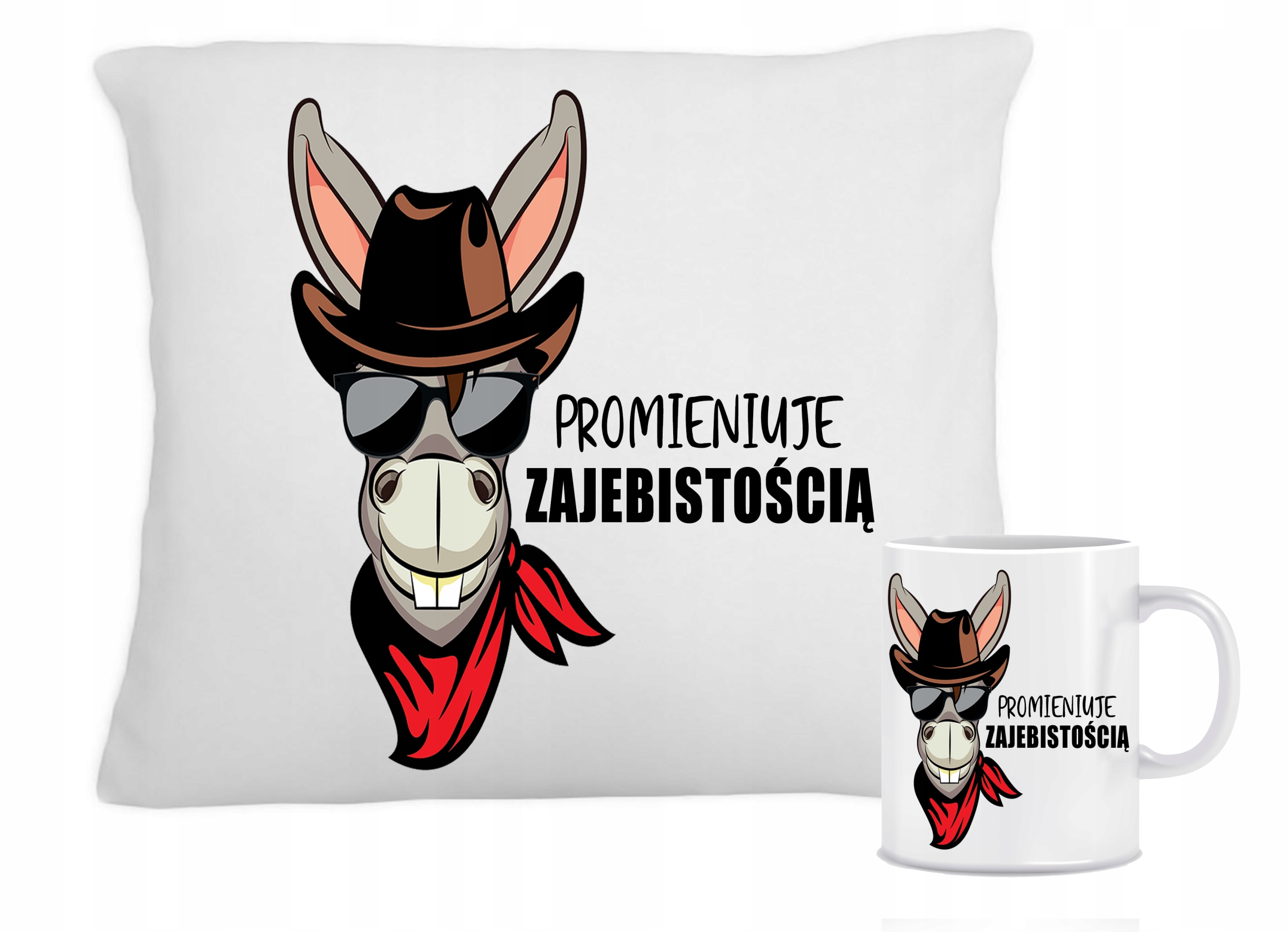 

Zestaw Poduszka Kubek Śmieszny Nadruk