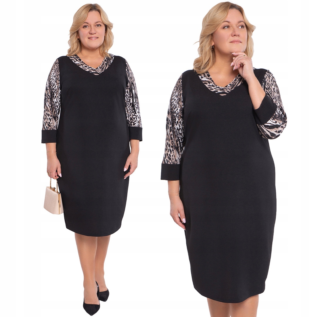 Černá šaty s s leopardím vzorem 62