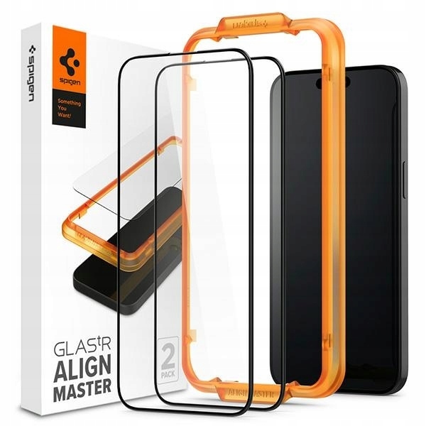 Spigen Alm Glass Fc iPhone 15 6.1" 2 ks tvrzené sklo černý rámeček AGL0