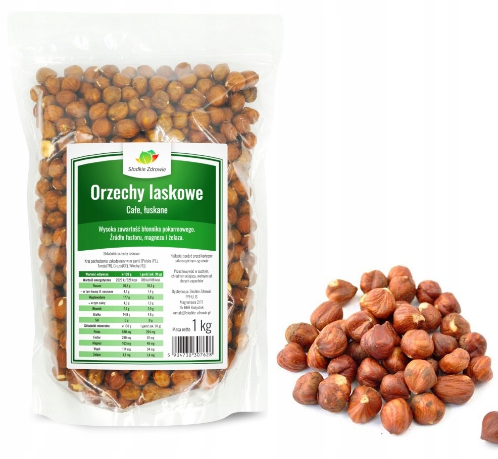 lískové ořechy loupané Hořčík Draslík 1 kg Čerstvé