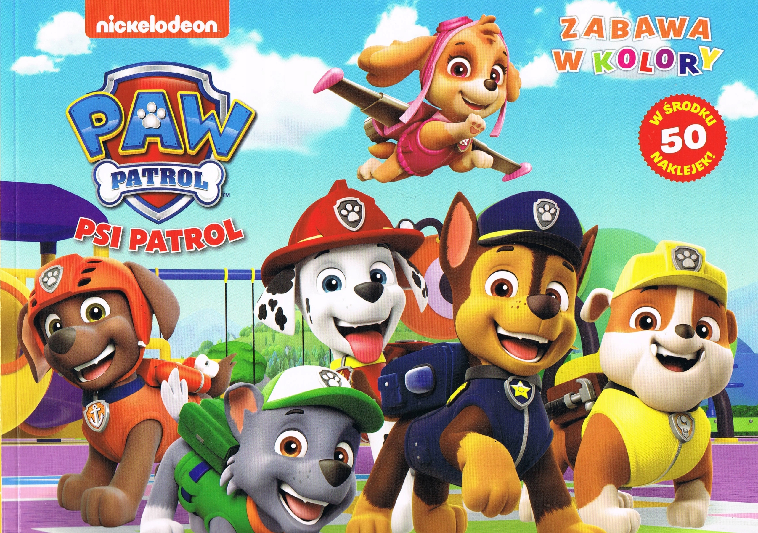 PSI PATROL ŚWIAT PIESKÓW KOLOROWANKA Z NAKLEJKAMI