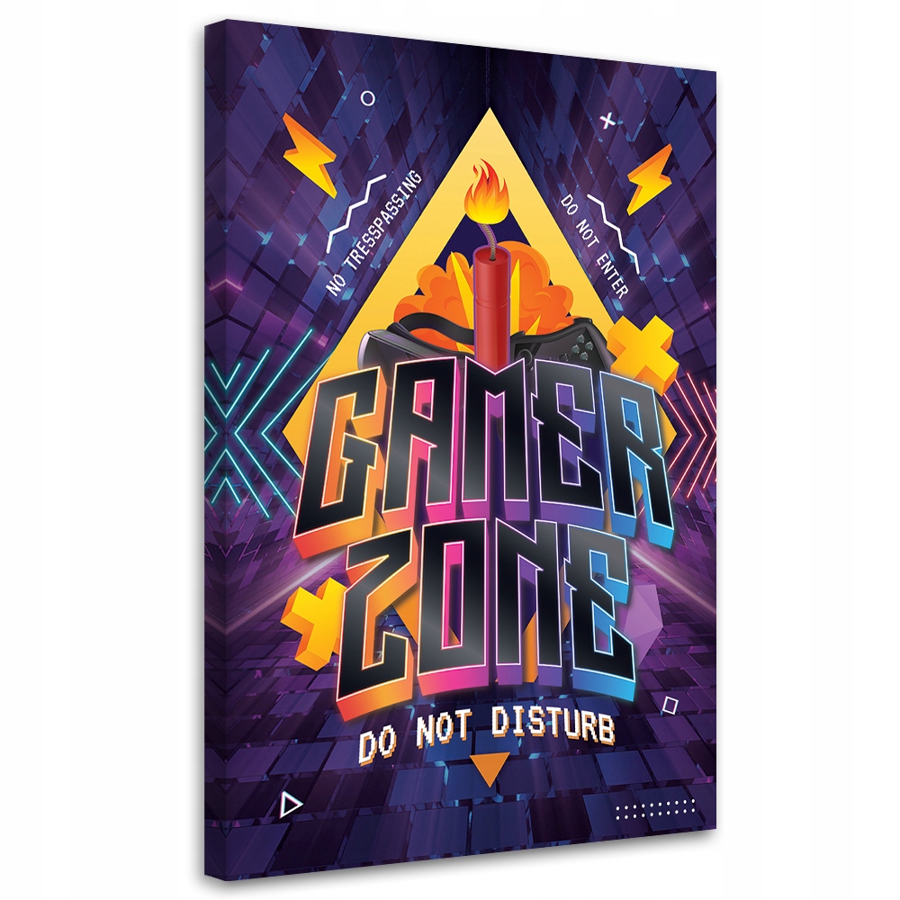 Obraz na plátne, Nápis hráčska zóna 80x120