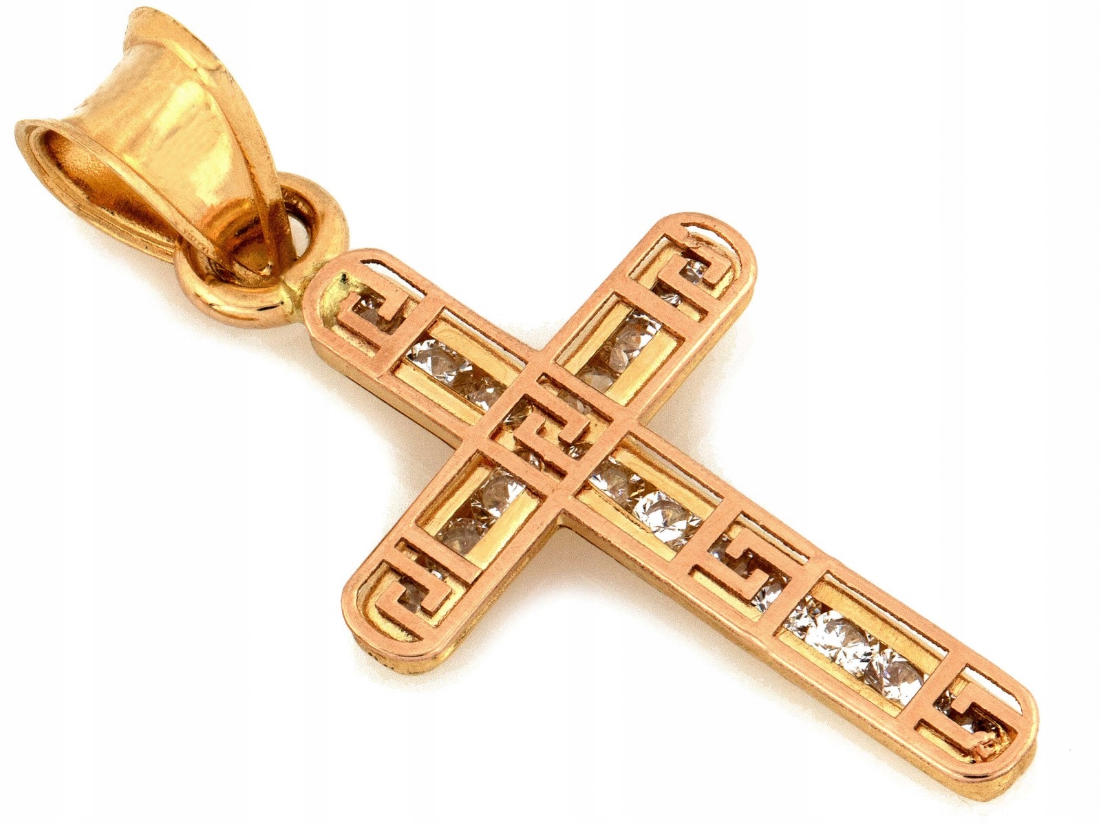 Zlatý křížek 585 s zirkony 0.59 g 21.2 mm Decentní přívěsek