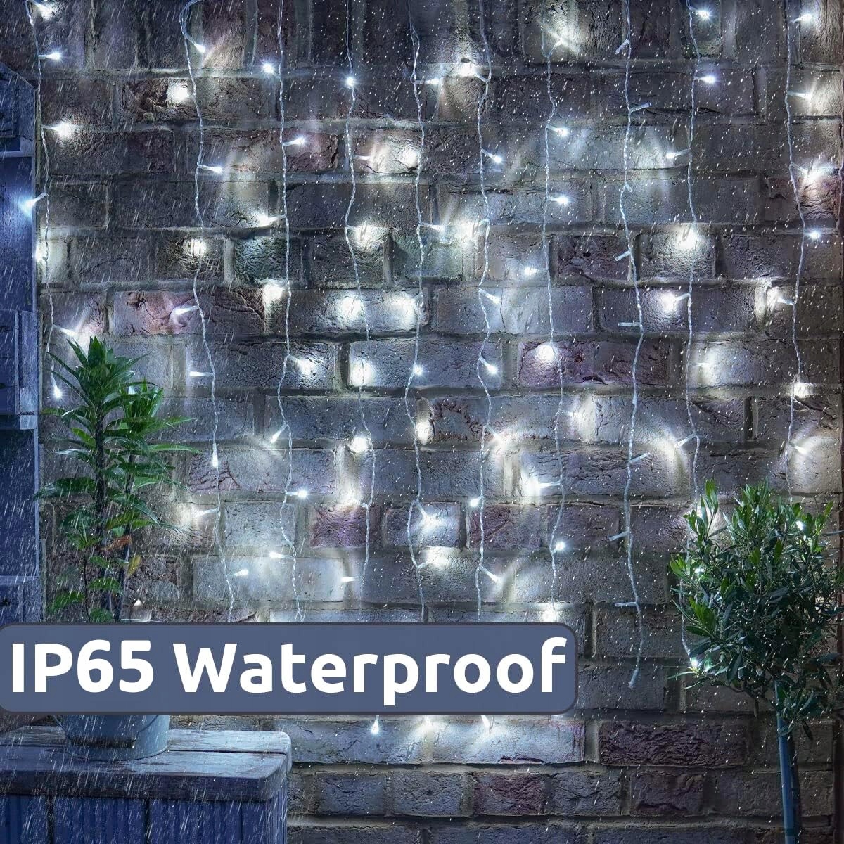 JOYCOME Kurtyna Świetlna Girlanda Zasłona Dekoracyjna Lampki 6mx3m 600LED — miniatura 4