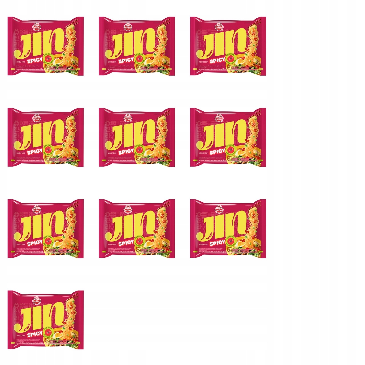Levně 10 x 120 g Otoki Jin instantní polévka ramen spicy Půl Kartonu