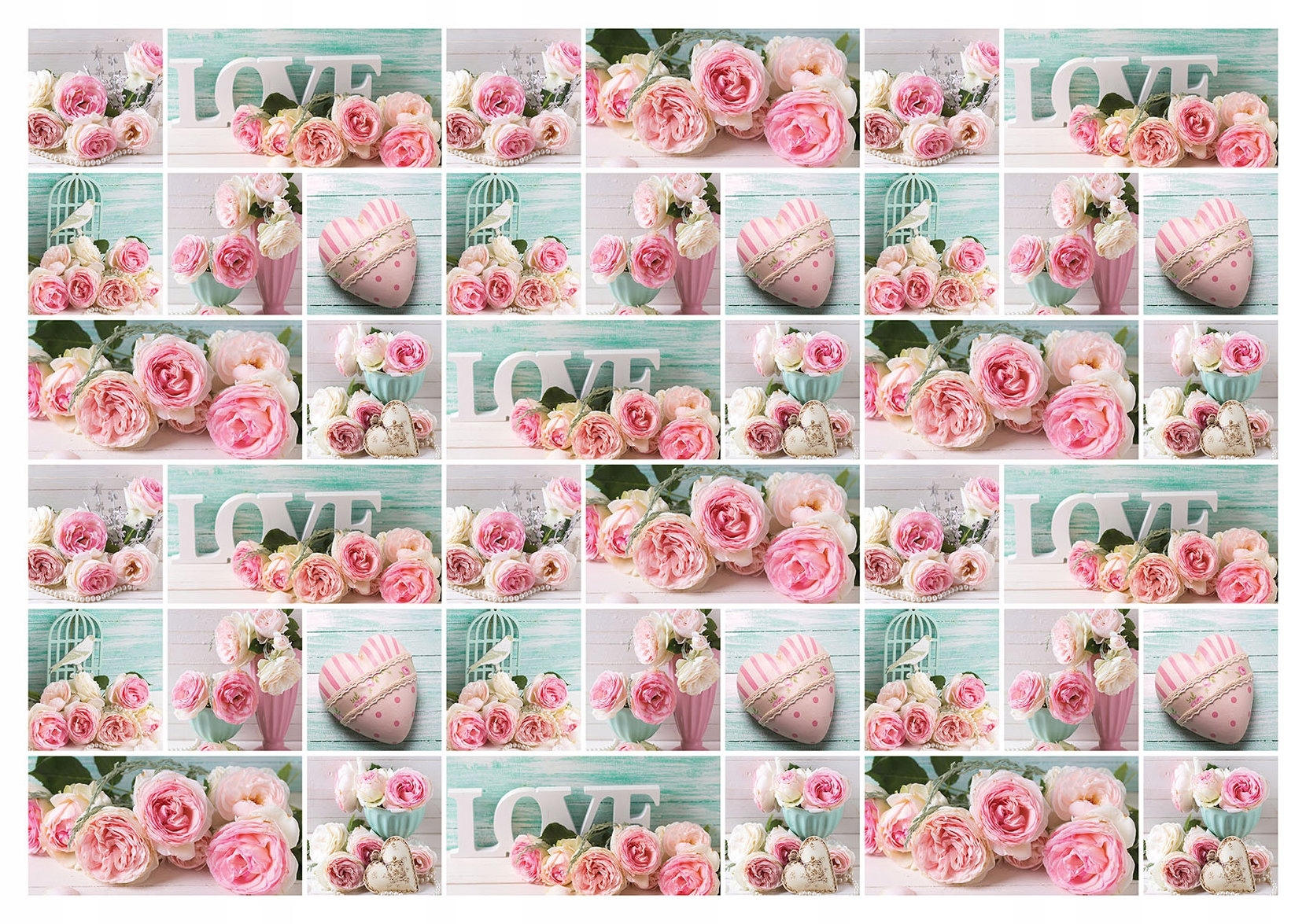 Fototapeta Ruže Love srdiečka romantický vzor 400x280 do spálne lepidlo