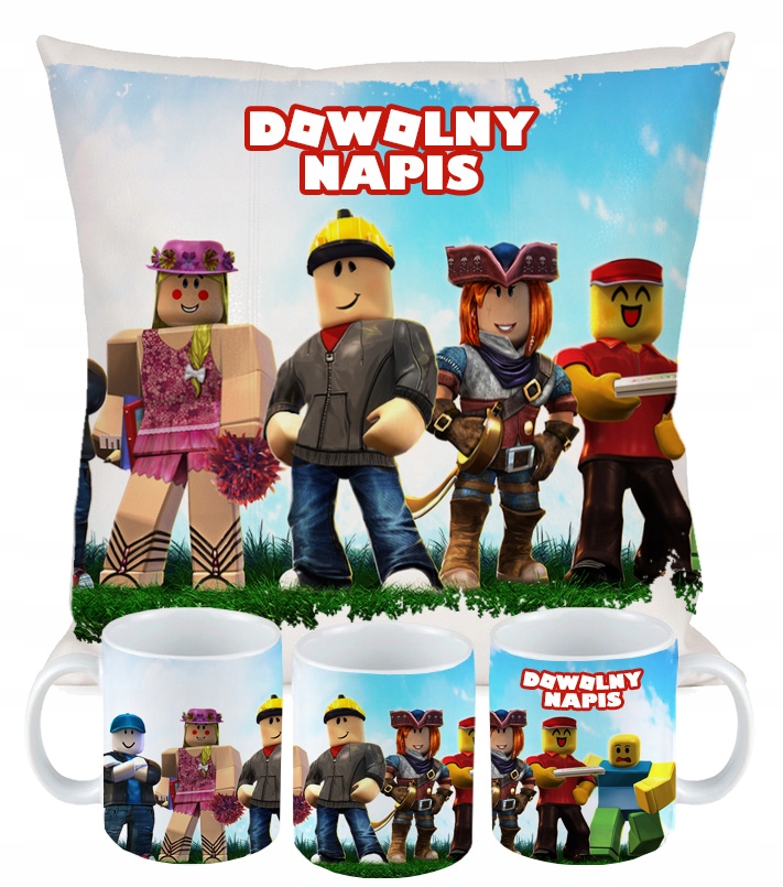 ZESTAW PODUSZKA KUBEK ROBLOX DLA GRACZA prezent