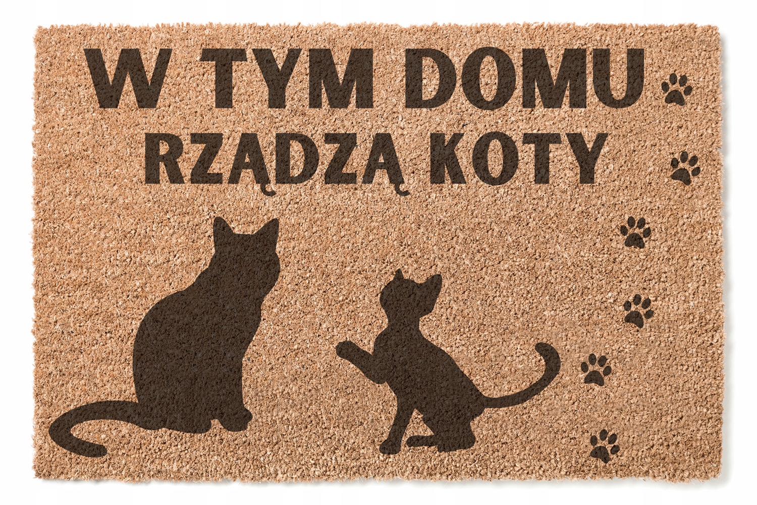 

wycieraczka kokosowa wzór: W Tym Domu Rządzą Koty