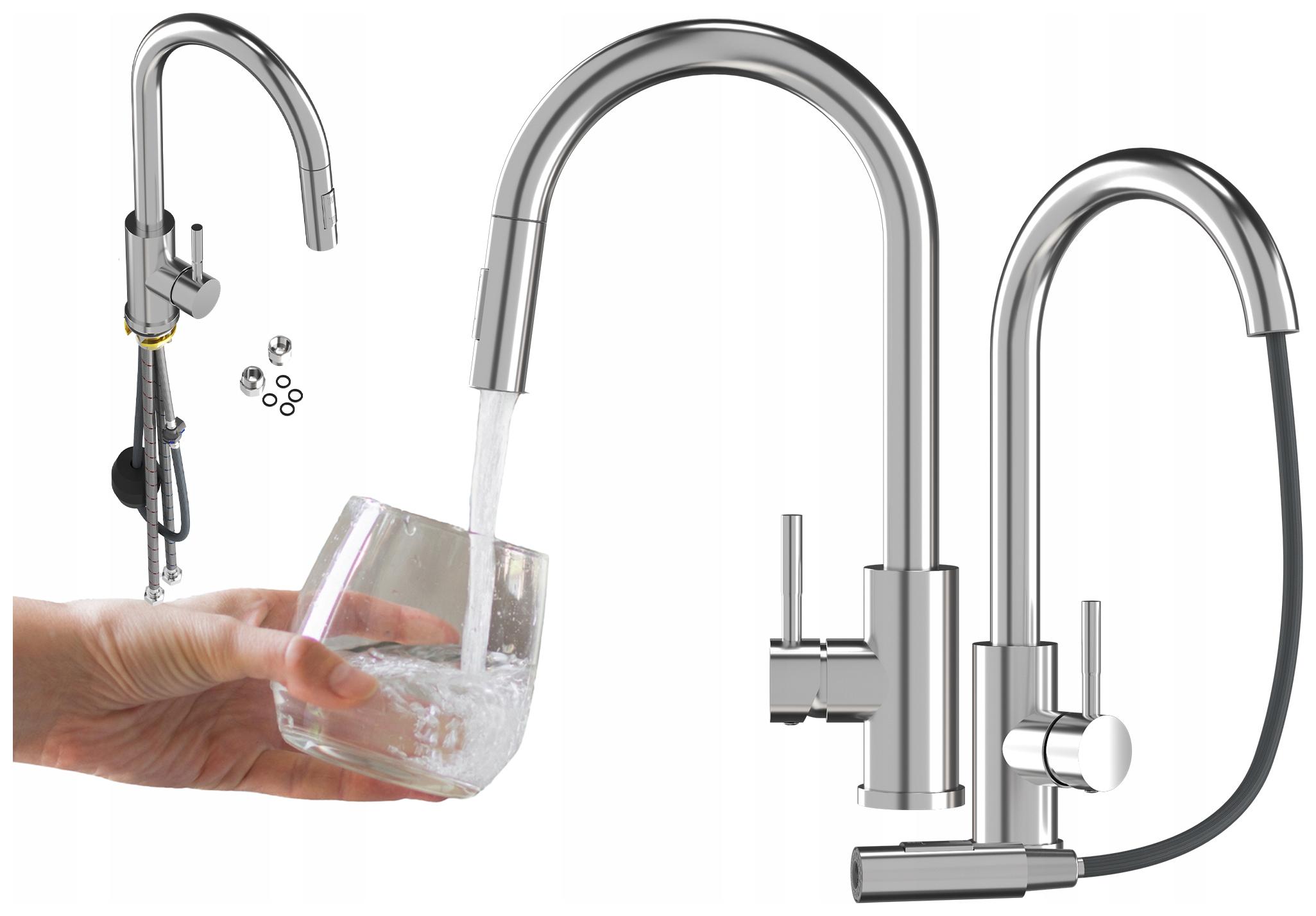 Kuchynská Batéria S Výsuvnou Hubicou Chrómová Oceľová Drezová Batéria Loseto