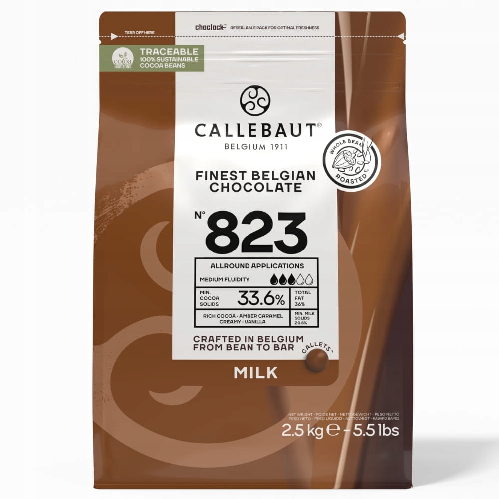 Czekolada mleczna 33,6% Callebaut Receptura 823 2,5kg